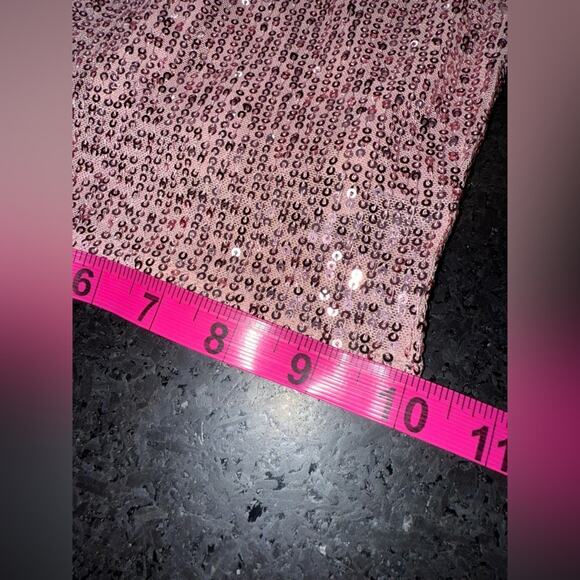 NEW FASHION NOVA Can't Hide The Shine Sequin PINK Jumpsuit SZ L - Picture 13 of 13